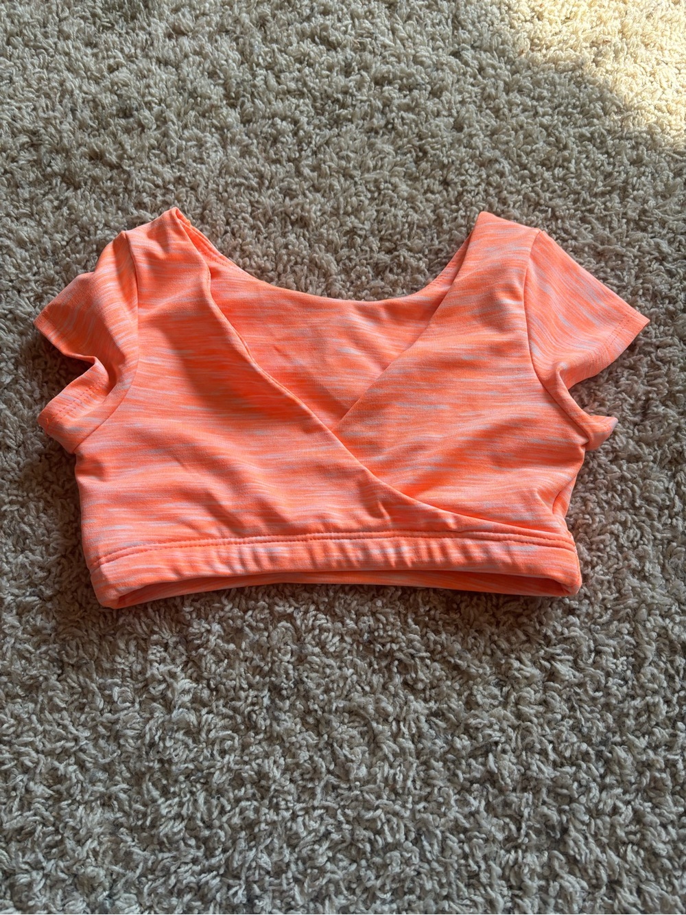 Five Dancewear Girls' Orange Short Sleeve Reversible Crop Top